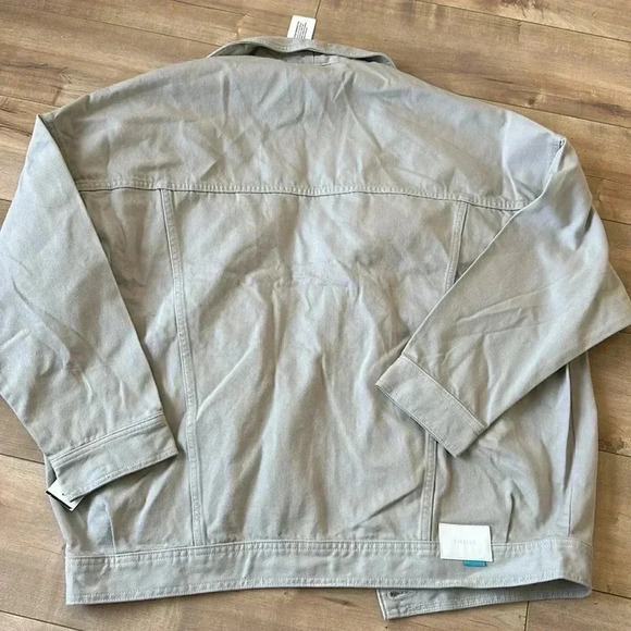 NWT Express x Simon Spurr Oversized Stone Denim Jacket Women’s Sz M - Picture 11 of 12